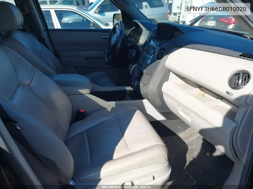 5FNYF3H66DB010020 2013 Honda Pilot Ex-L