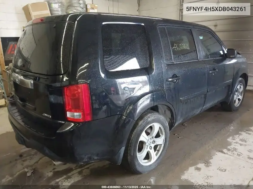 5FNYF4H5XDB043261 2013 Honda Pilot Ex-L