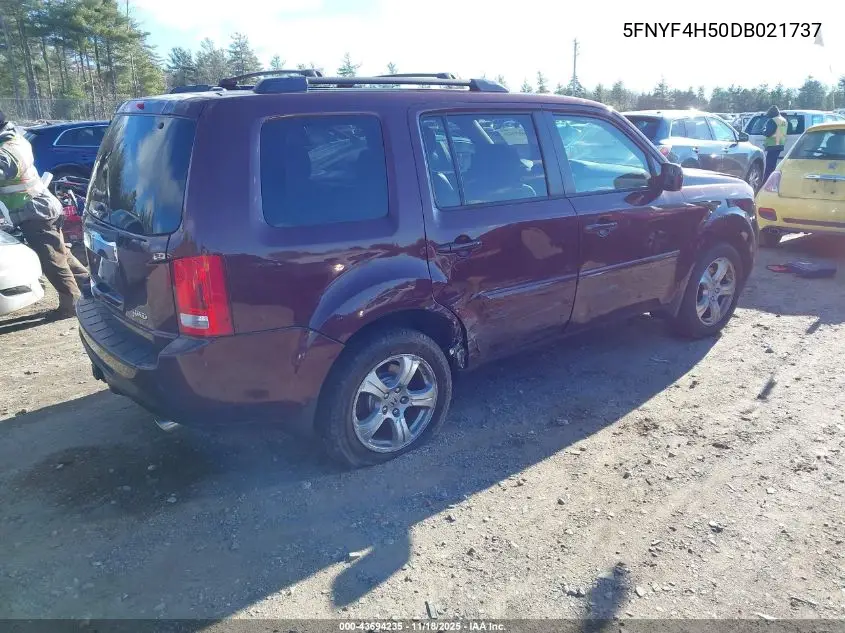 5FNYF4H50DB021737 2013 Honda Pilot Ex-L