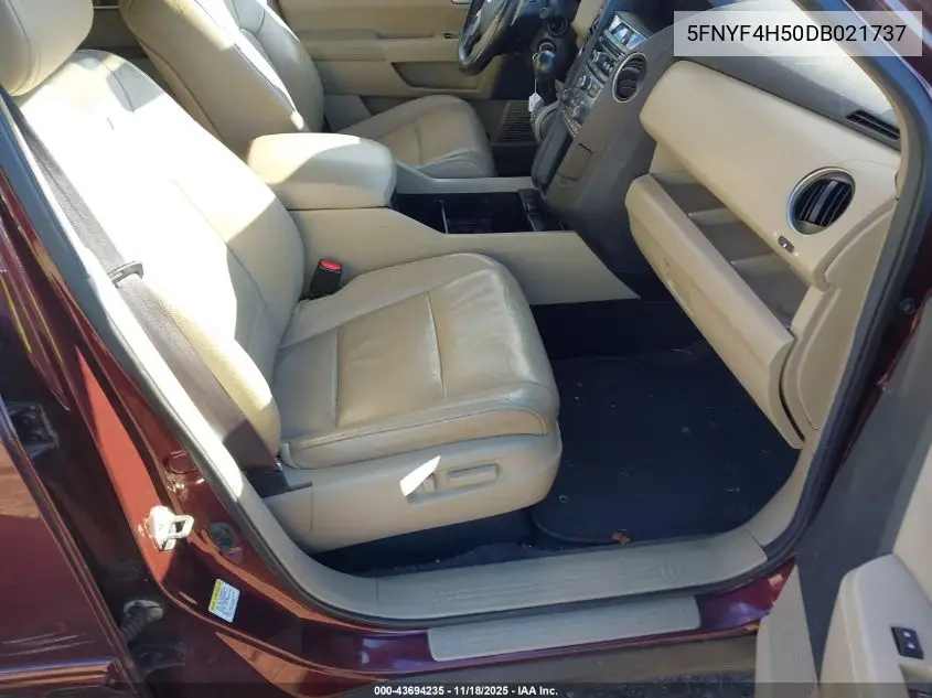 5FNYF4H50DB021737 2013 Honda Pilot Ex-L