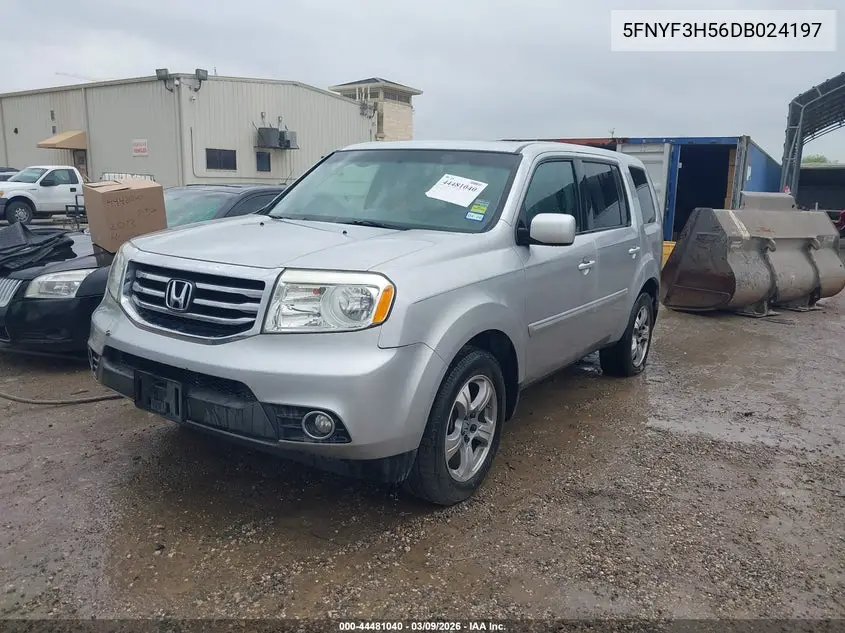 5FNYF3H56DB024197 2013 Honda Pilot Ex-L
