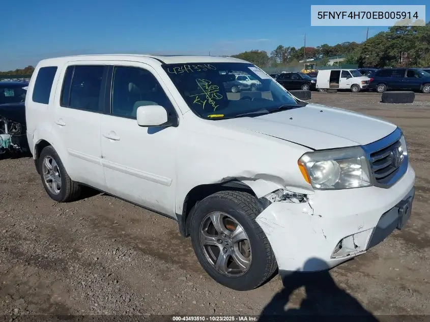 5FNYF4H70EB005914 2014 Honda Pilot Ex-L