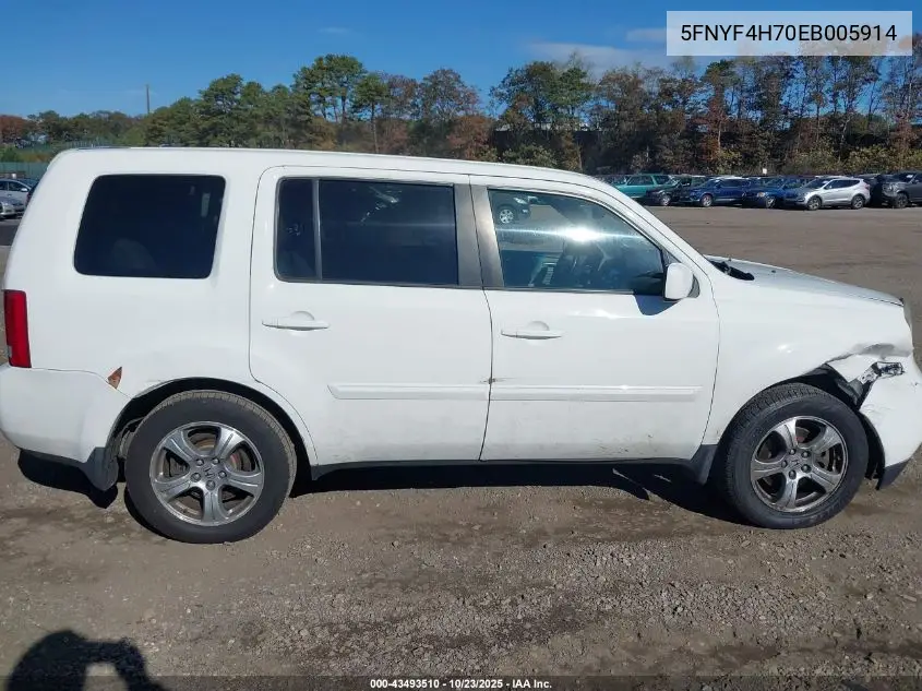 5FNYF4H70EB005914 2014 Honda Pilot Ex-L