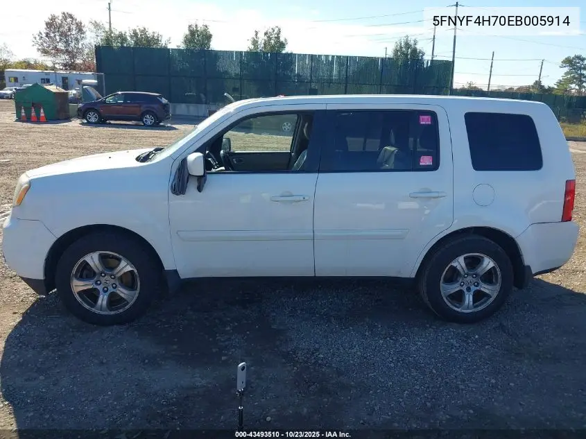 5FNYF4H70EB005914 2014 Honda Pilot Ex-L