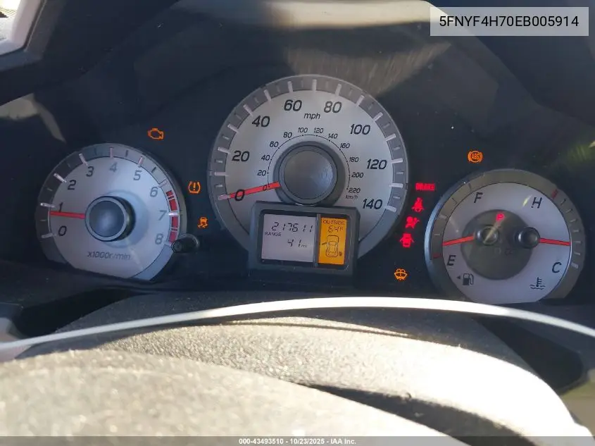 5FNYF4H70EB005914 2014 Honda Pilot Ex-L