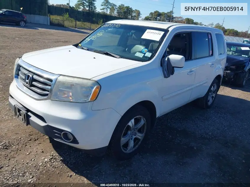 5FNYF4H70EB005914 2014 Honda Pilot Ex-L
