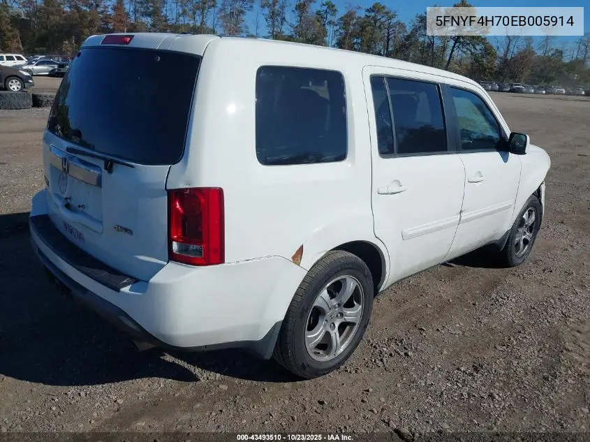5FNYF4H70EB005914 2014 Honda Pilot Ex-L