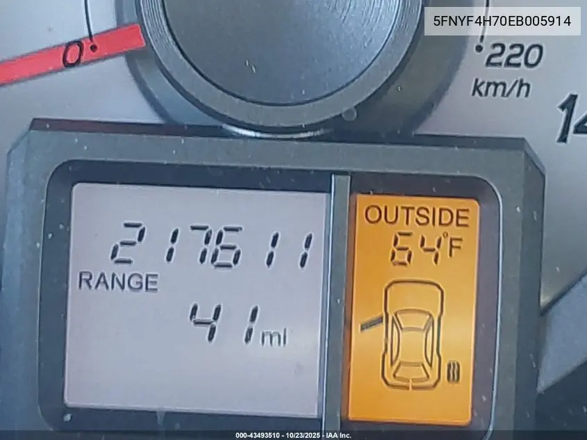 5FNYF4H70EB005914 2014 Honda Pilot Ex-L