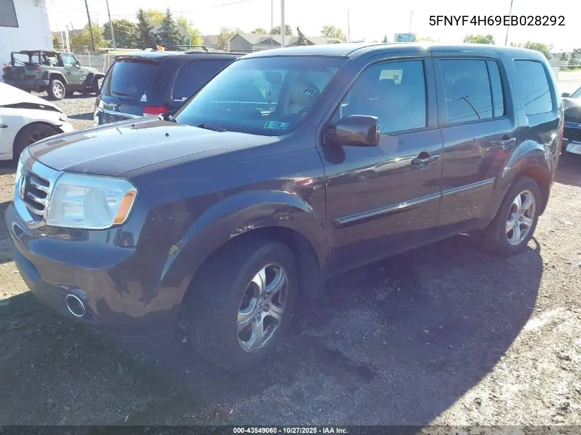 5FNYF4H69EB028292 2014 Honda Pilot Ex-L