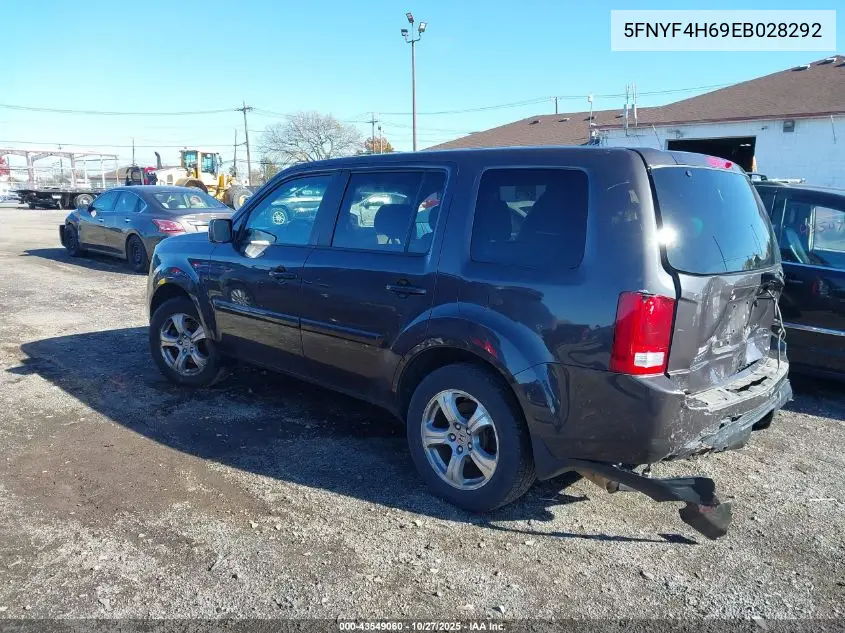 5FNYF4H69EB028292 2014 Honda Pilot Ex-L