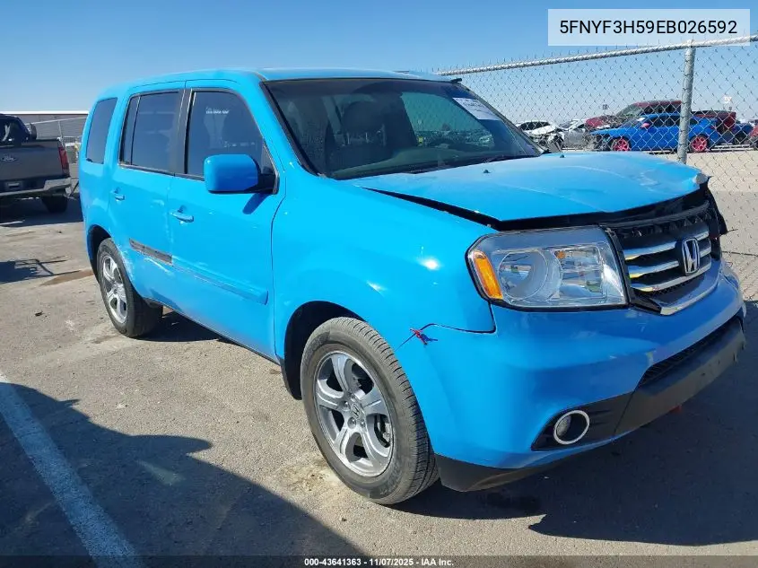 5FNYF3H59EB026592 2014 Honda Pilot Ex-L
