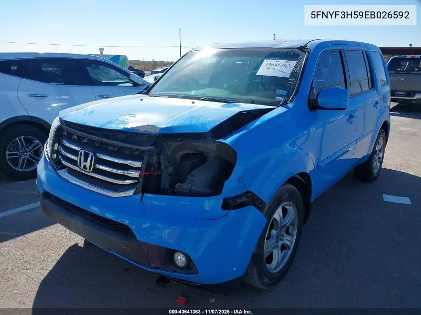 5FNYF3H59EB026592 2014 Honda Pilot Ex-L