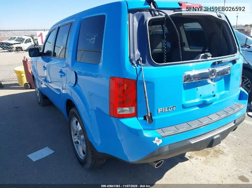 5FNYF3H59EB026592 2014 Honda Pilot Ex-L