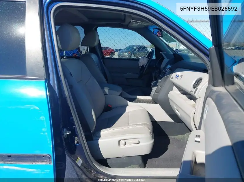 5FNYF3H59EB026592 2014 Honda Pilot Ex-L