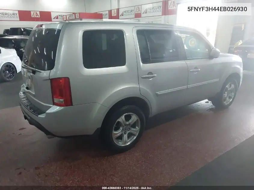 5FNYF3H44EB026930 2014 Honda Pilot Ex