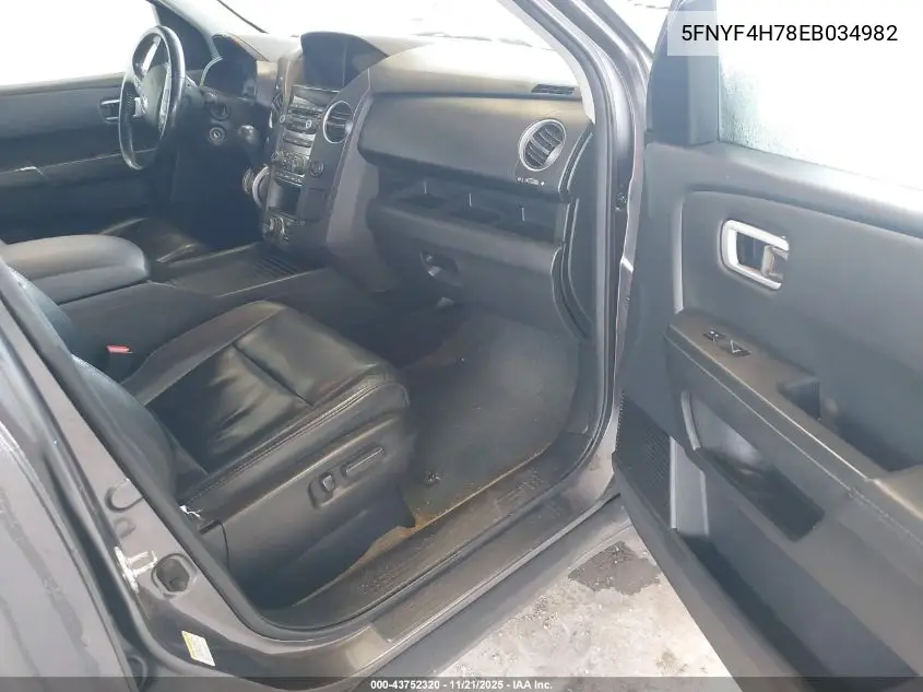 5FNYF4H78EB034982 2014 Honda Pilot Ex-L