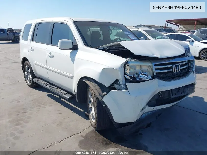 5FNYF3H49FB024480 2015 Honda Pilot Ex