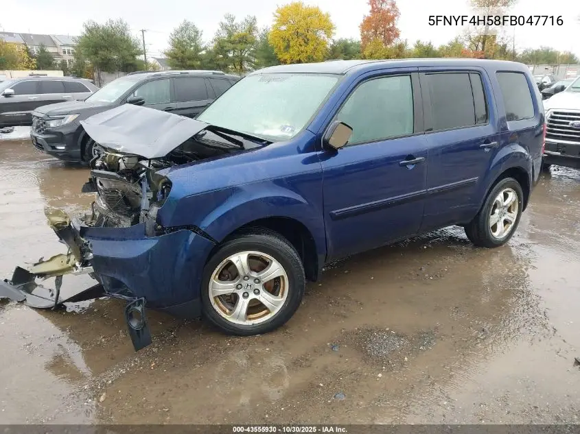 5FNYF4H58FB047716 2015 Honda Pilot Ex-L