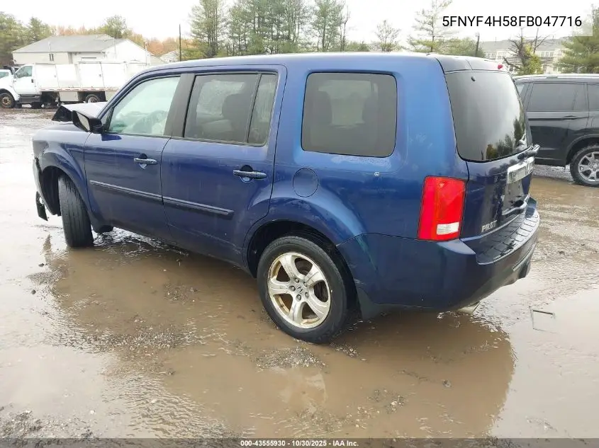 5FNYF4H58FB047716 2015 Honda Pilot Ex-L