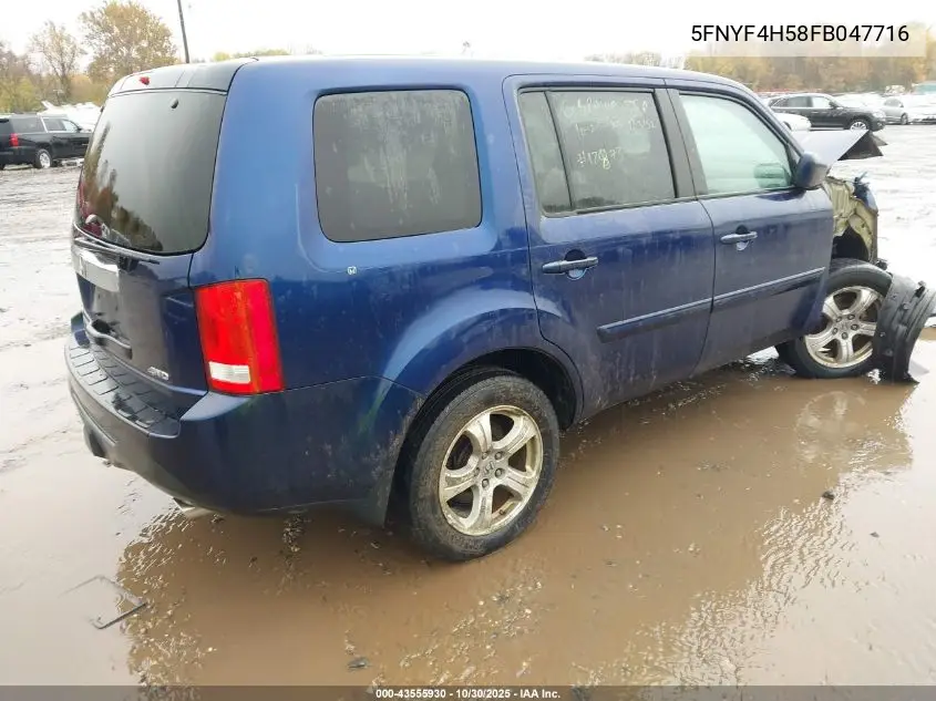 5FNYF4H58FB047716 2015 Honda Pilot Ex-L
