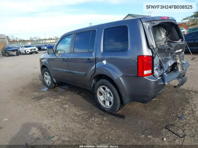 5FNYF3H24FB008525 2015 Honda Pilot Lx