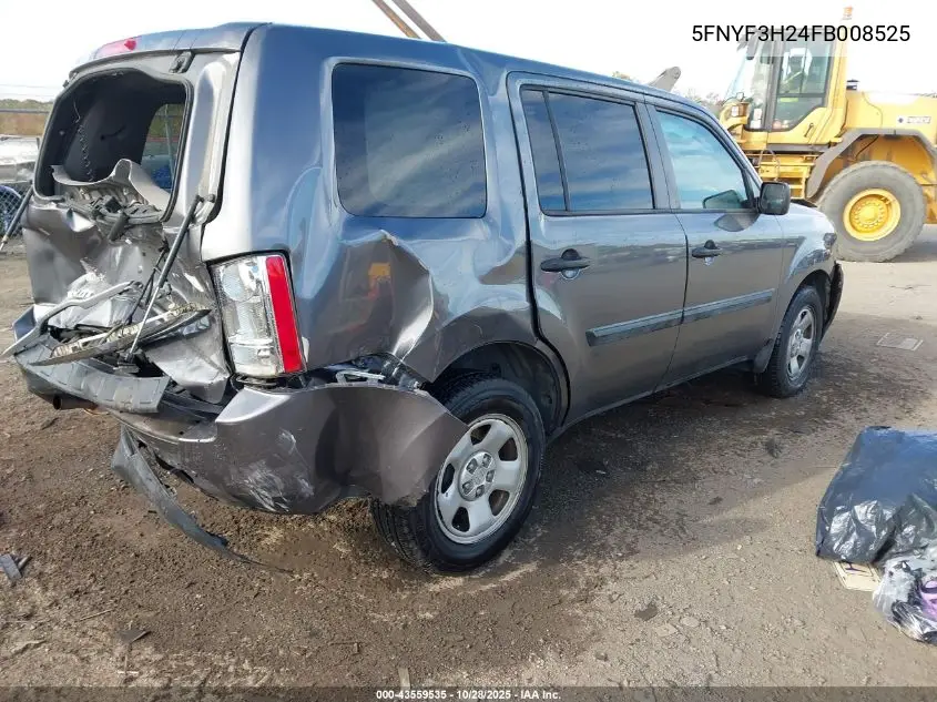 5FNYF3H24FB008525 2015 Honda Pilot Lx