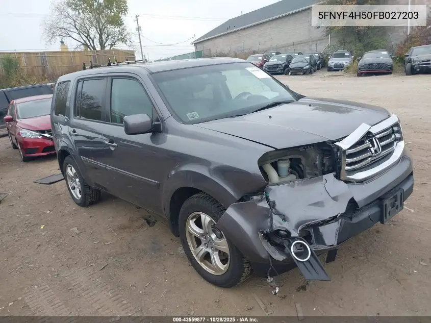 5FNYF4H50FB027203 2015 Honda Pilot Ex-L