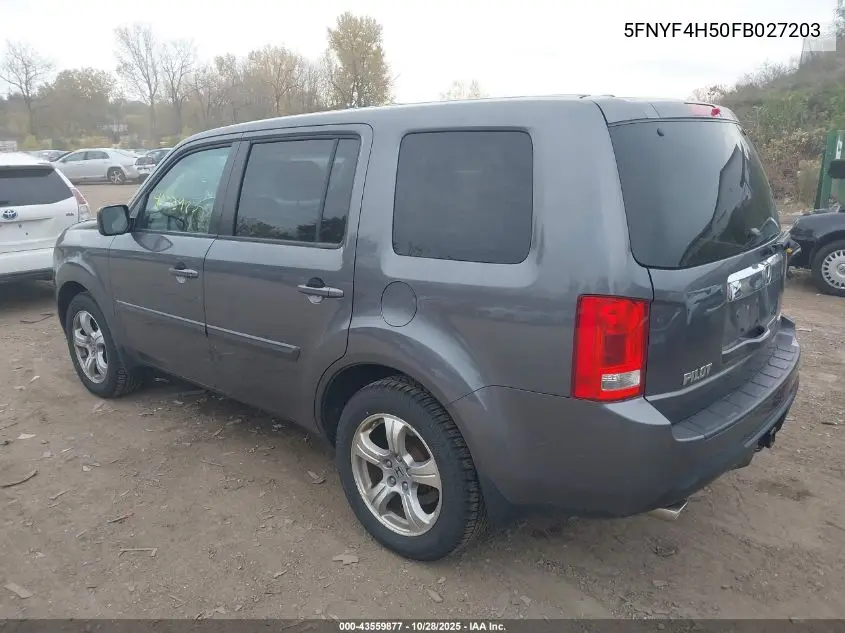 5FNYF4H50FB027203 2015 Honda Pilot Ex-L