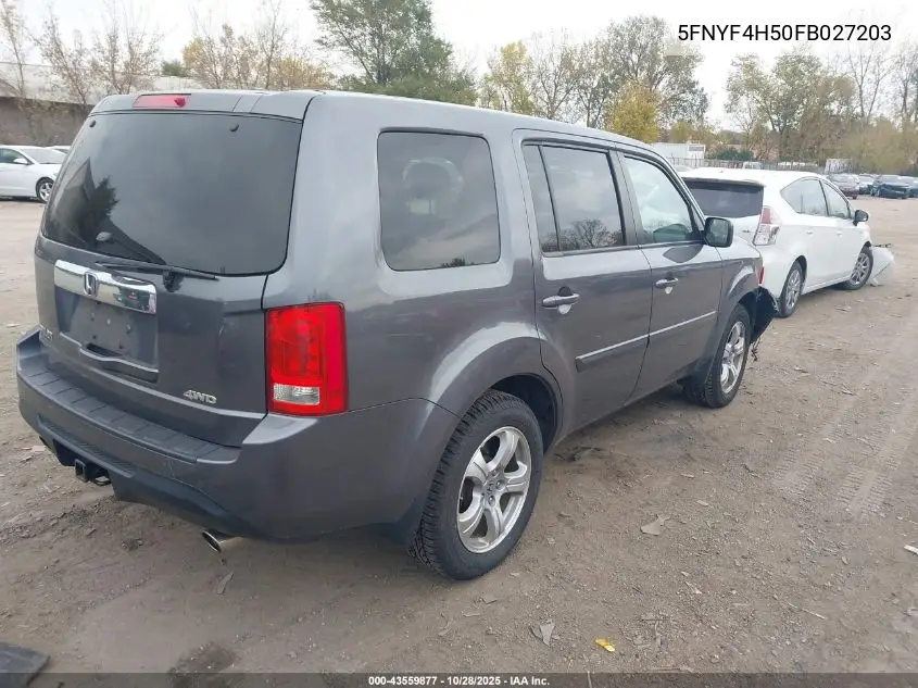 5FNYF4H50FB027203 2015 Honda Pilot Ex-L