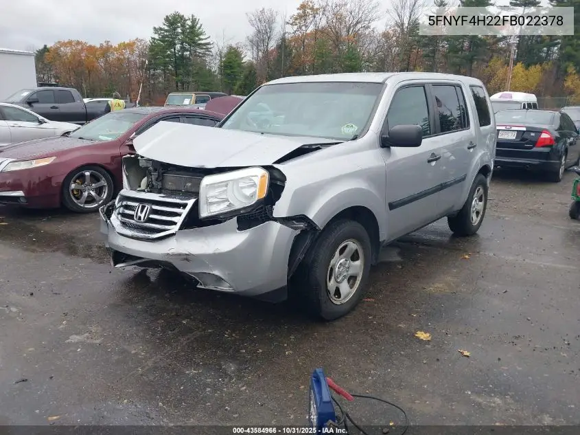 5FNYF4H22FB022378 2015 Honda Pilot Lx