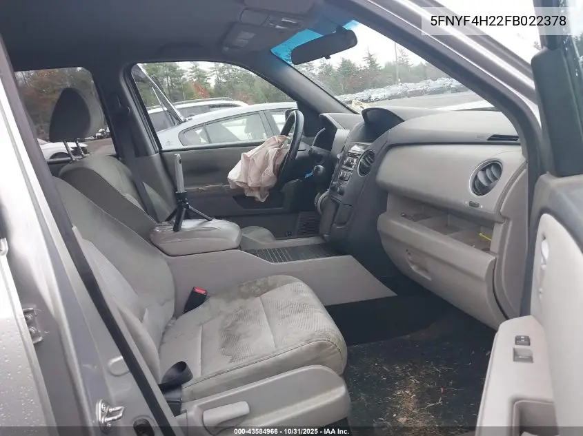 5FNYF4H22FB022378 2015 Honda Pilot Lx