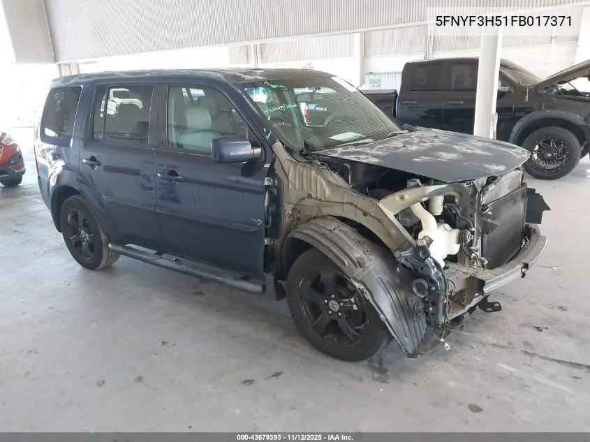 5FNYF3H51FB017371 2015 Honda Pilot Ex-L