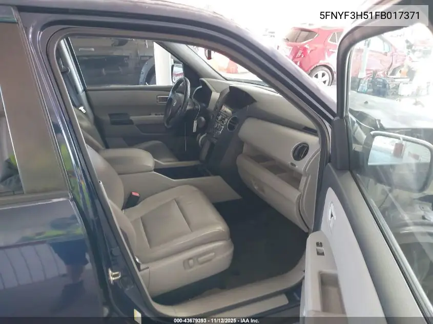 5FNYF3H51FB017371 2015 Honda Pilot Ex-L