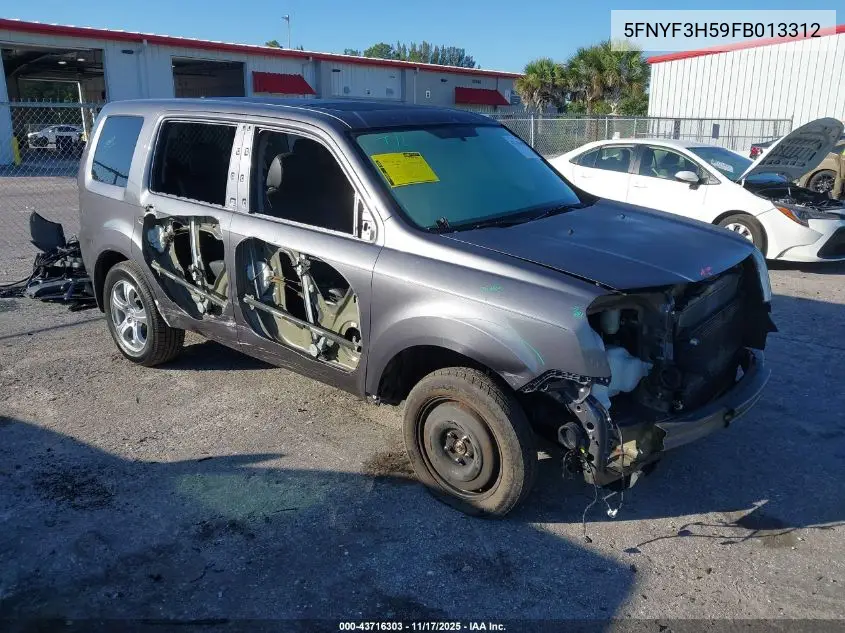 5FNYF3H59FB013312 2015 Honda Pilot Ex-L