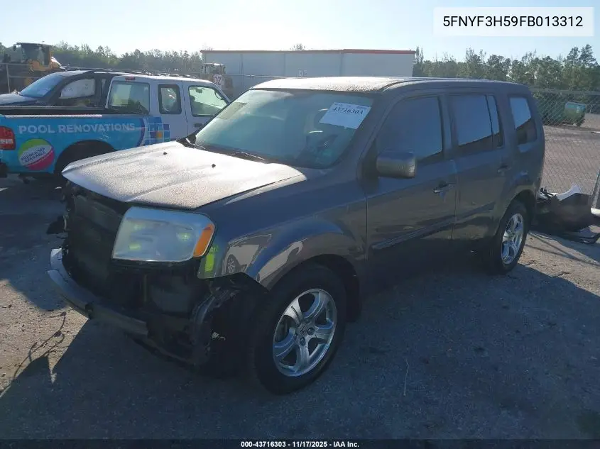 5FNYF3H59FB013312 2015 Honda Pilot Ex-L