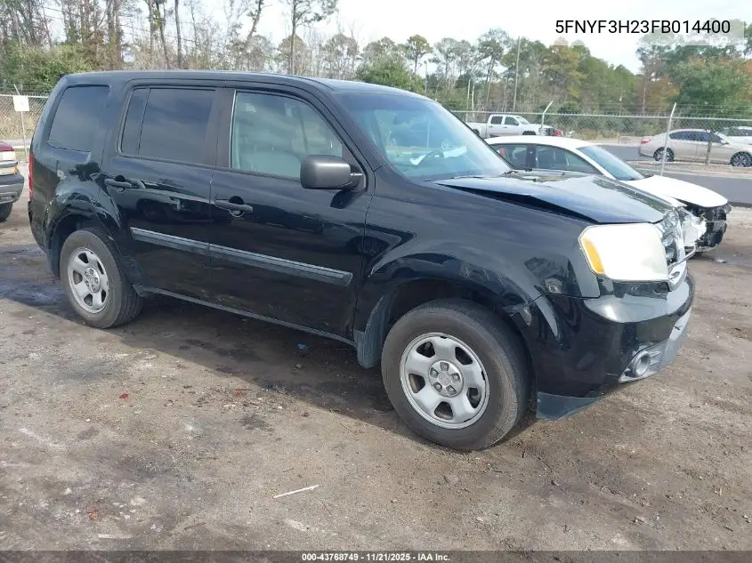5FNYF3H23FB014400 2015 Honda Pilot Lx