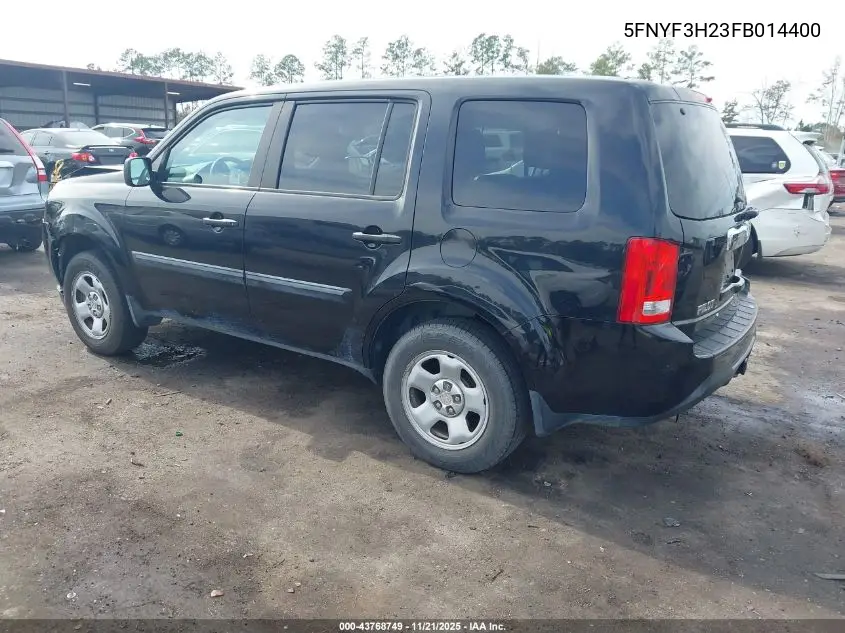 5FNYF3H23FB014400 2015 Honda Pilot Lx