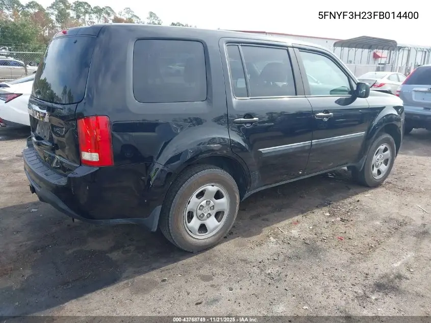 5FNYF3H23FB014400 2015 Honda Pilot Lx