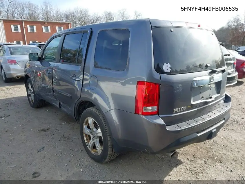 5FNYF4H49FB006535 2015 Honda Pilot Ex