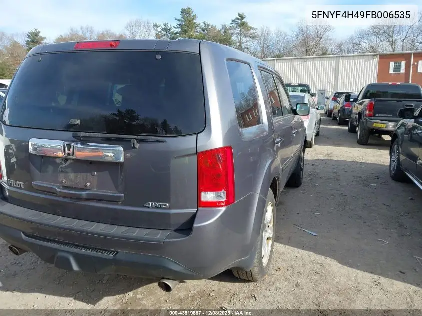 5FNYF4H49FB006535 2015 Honda Pilot Ex