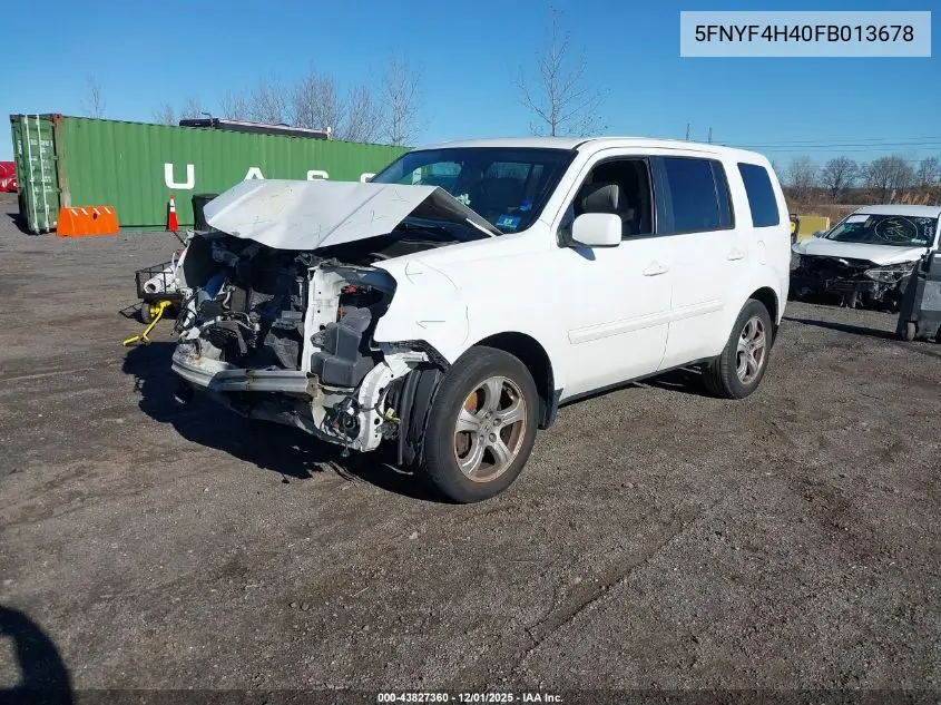 5FNYF4H40FB013678 2015 Honda Pilot Ex