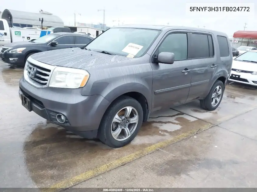 5FNYF3H31FB024772 2015 Honda Pilot Se