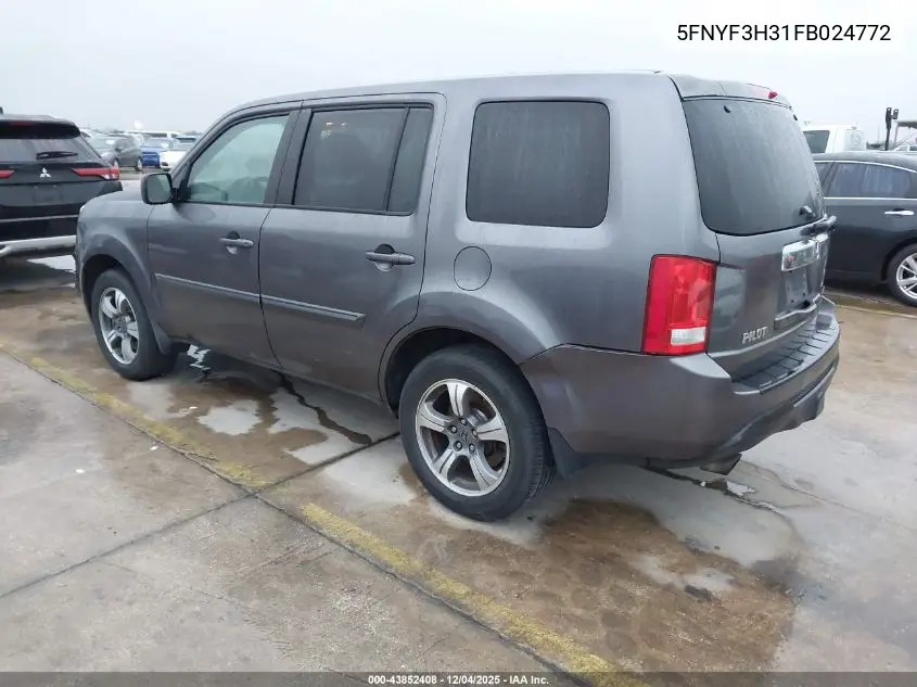 5FNYF3H31FB024772 2015 Honda Pilot Se