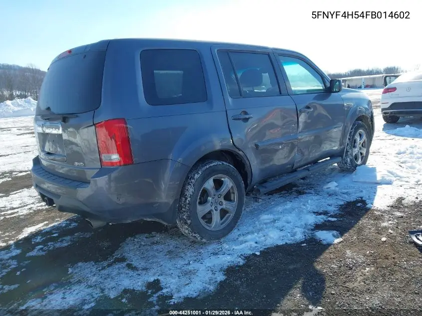 5FNYF4H54FB014602 2015 Honda Pilot Ex-L