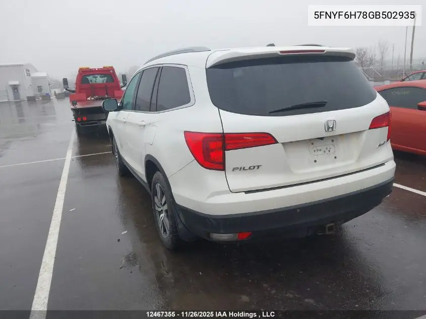 5FNYF6H78GB502935 2016 Honda Pilot Exln