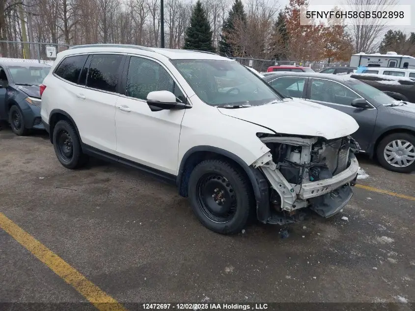 5FNYF6H58GB502898 2016 Honda Pilot Exl