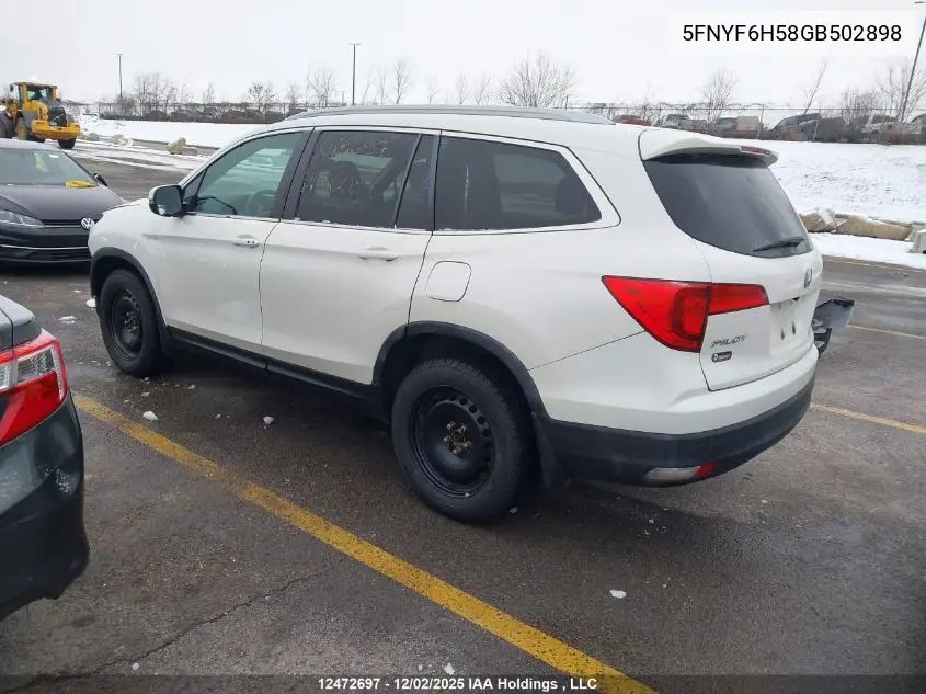 5FNYF6H58GB502898 2016 Honda Pilot Exl