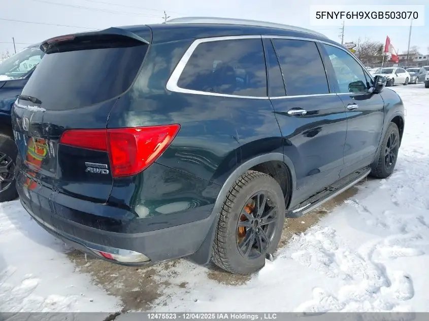 5FNYF6H9XGB503070 2016 Honda Pilot Touring