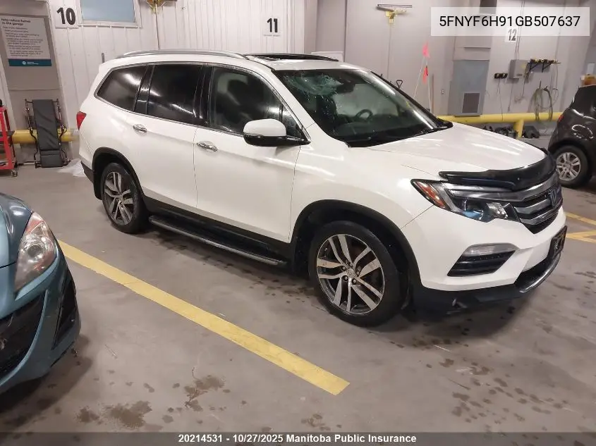 5FNYF6H91GB507637 2016 Honda Pilot Touring