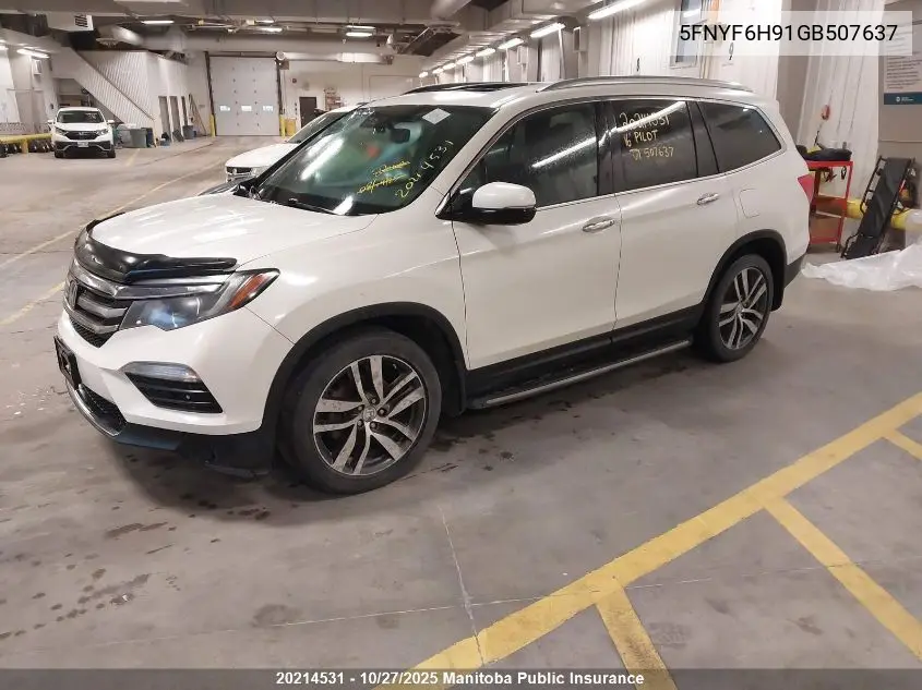 5FNYF6H91GB507637 2016 Honda Pilot Touring